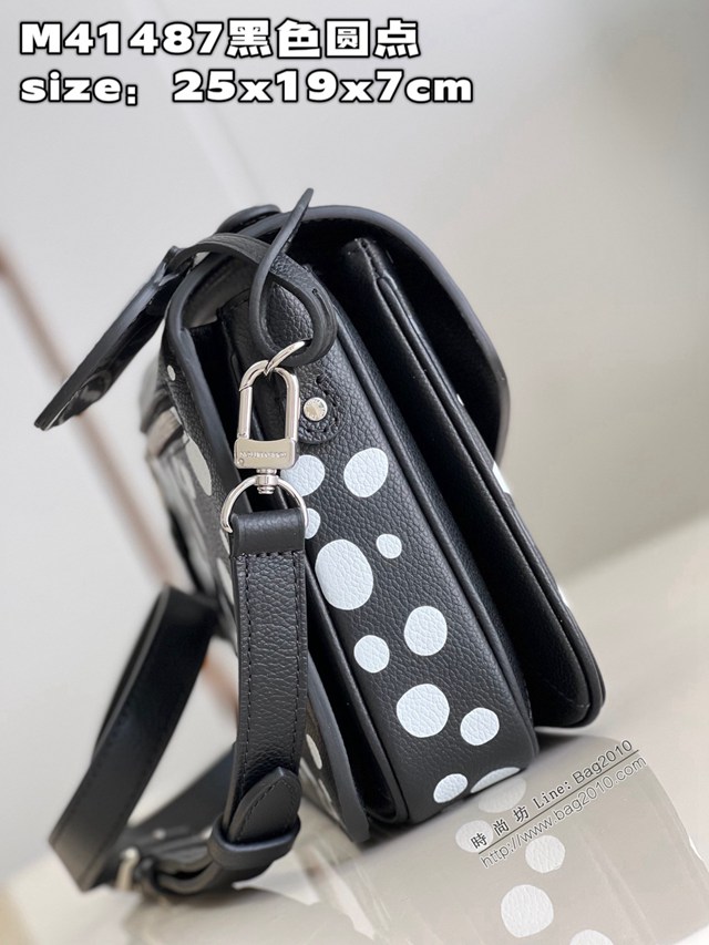 LV專櫃2023新款LV x YK Pochette Métis手袋 M41487黑色圓點 路易威登單肩斜挎女包 dn1371